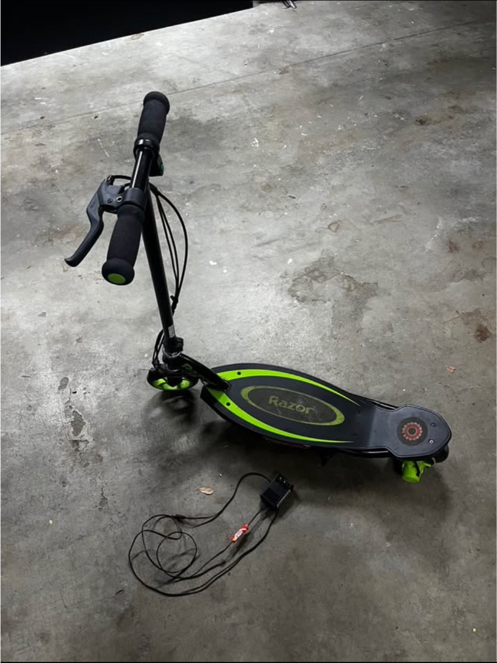 Razor Electric Scooter in Black with Neon Green Accents